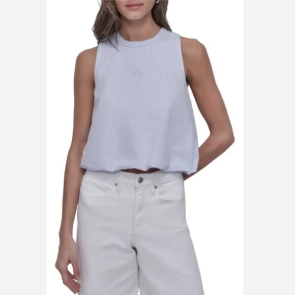 Brand New Poplin Sleeveless Top by DKNY Jeans - Picture 7 of 8